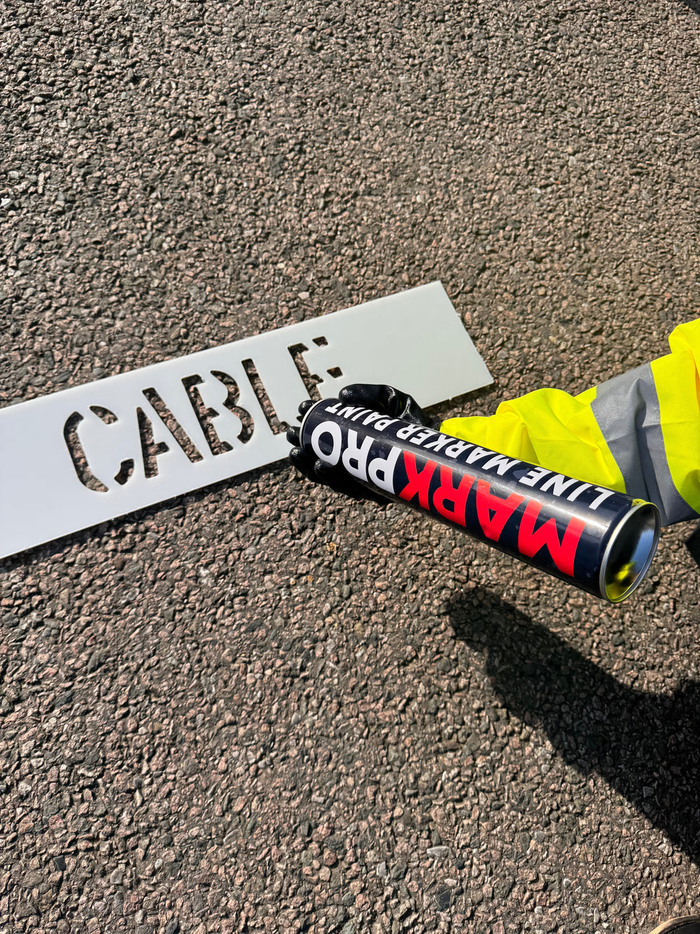 MarkPro spray stencil in use on site