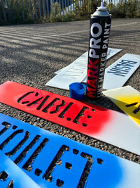 MarkPro spray stencil in use on site